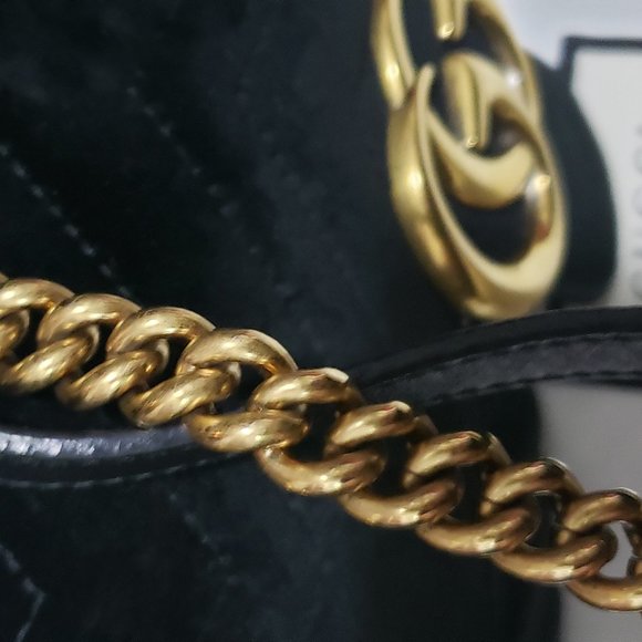 ❌SOLD❌ GUCCI Black Velvet Small GG Marmont - Picture 11 of 16